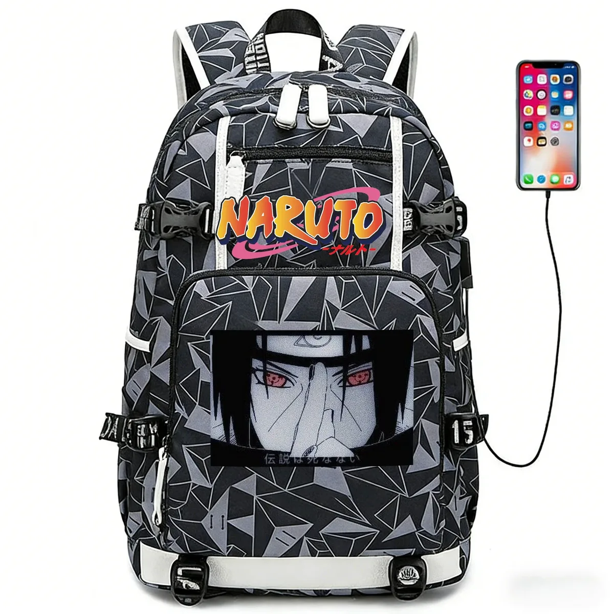 sacs à dos uzumaki naruto uchiha sasuke, sac à dos camouflage, sac à dos de grande capacité, sac de voyage, sacs d'école décontractés pour adolescents, pour cadeau