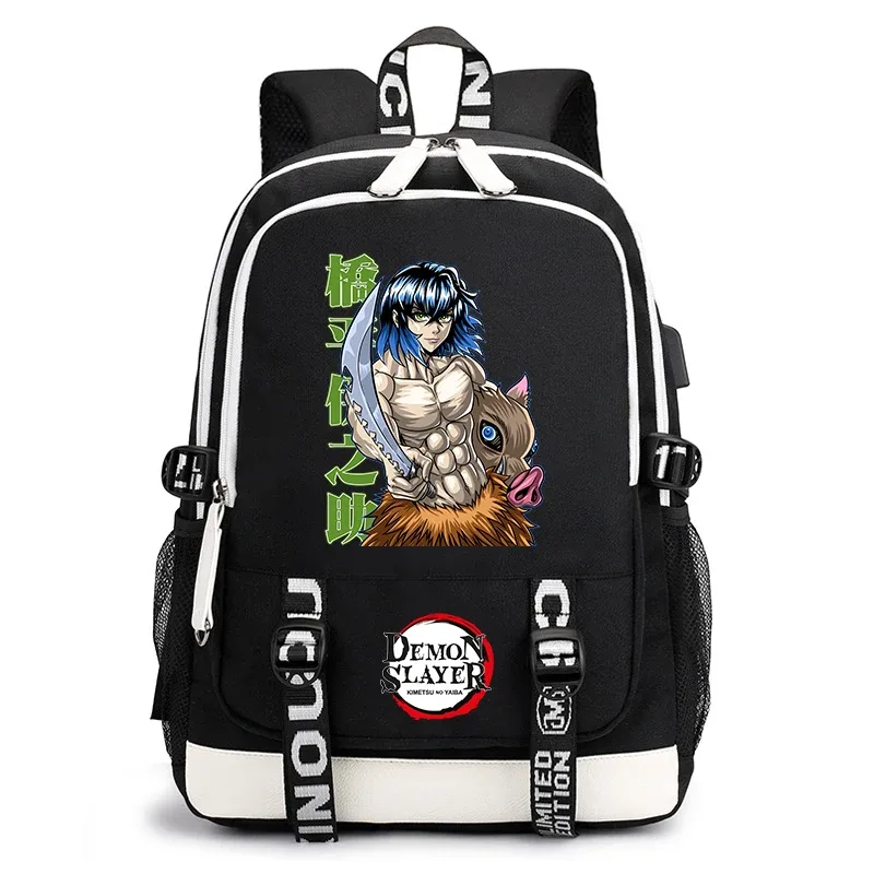 sac à dos demon slayer anime pour l'école, sac à dos léger avec port usb pour garçons, filles, enfants, étudiants