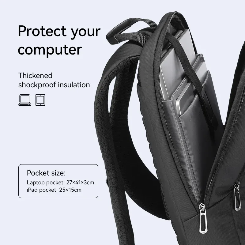 sac à dos pour ordinateur portable mark ryden ultra-fin multi-poches, sac à dos de cabine d'avion résistant à l'eau, sac de voyage d'affaires