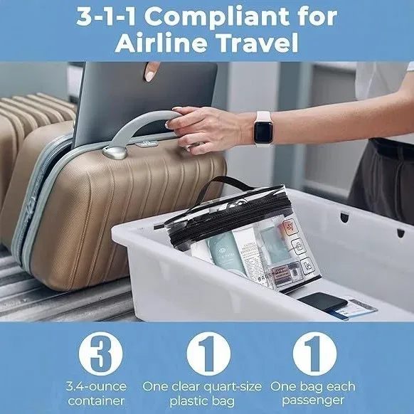 sac à cosmétiques transparent en pvc, sac de toilette multifonctionnel portable de voyage, étanche, grande capacité, pour la plage, rangement divers
