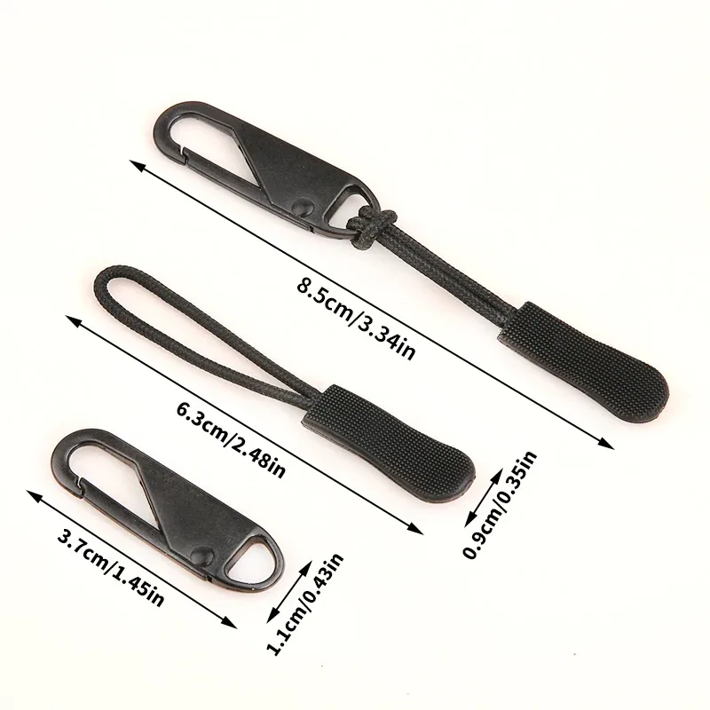 10/20 pièces fermeture éclair de remplacement tire l'extension de cordon pour sacs à dos vestes bagages sacs à main sacs à main