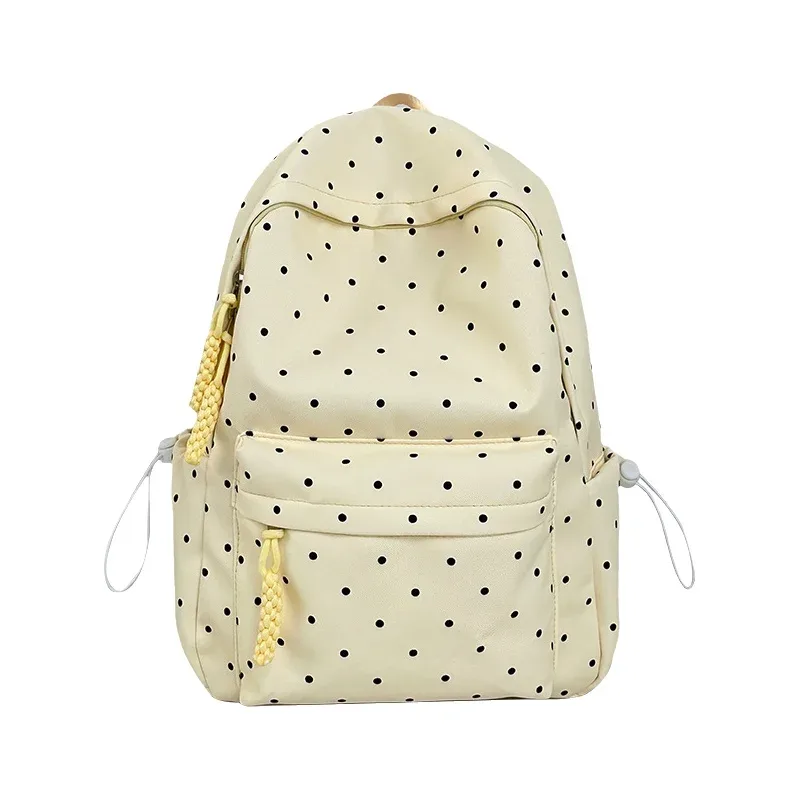 sac à dos scolaire coréen à pois grande capacité, sac à double bandoulière pour collégiens, sac à dos mignon style campus
