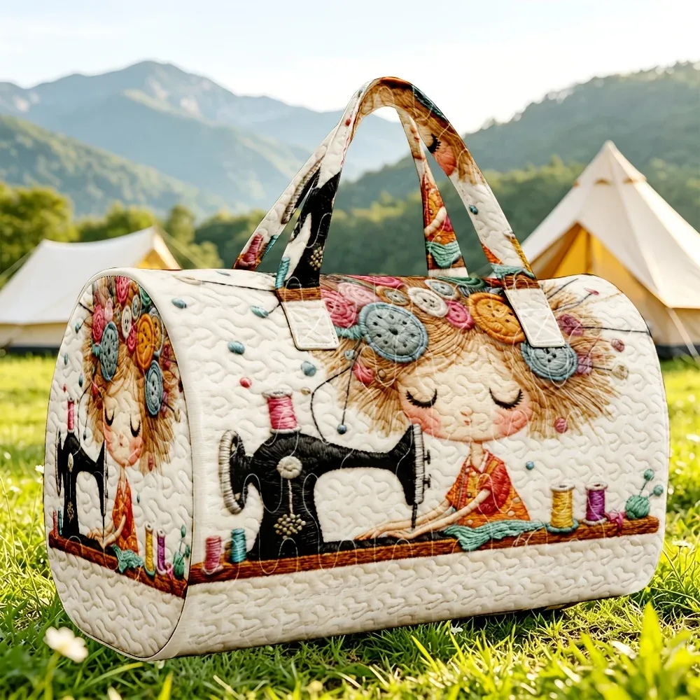 sac de voyage matelassé 3d de grande capacité, style 3d, sac de transport pour courtes distances