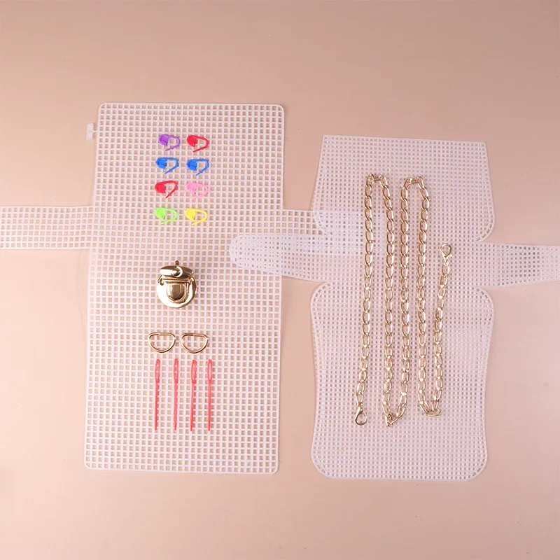kit de tissage en maille plastique pour sac diy, accessoire de filet pour sac à main, fournitures pour la fabrication artisanale de sacs fourre-tout et sacs à bandoulière