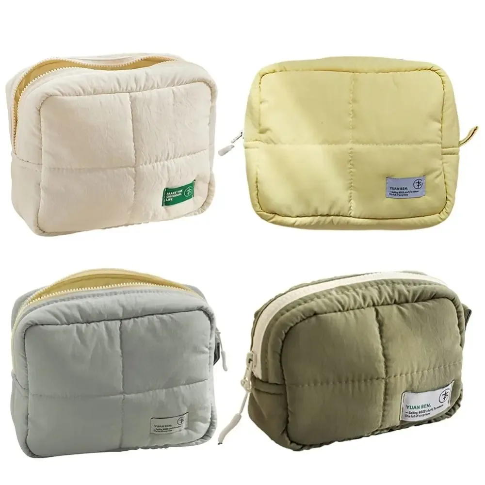 trousse de maquillage matelassurera, sac de rangement pour soins de la peau, valise carrée douce, solide, document, poudres cosmétiques, divers