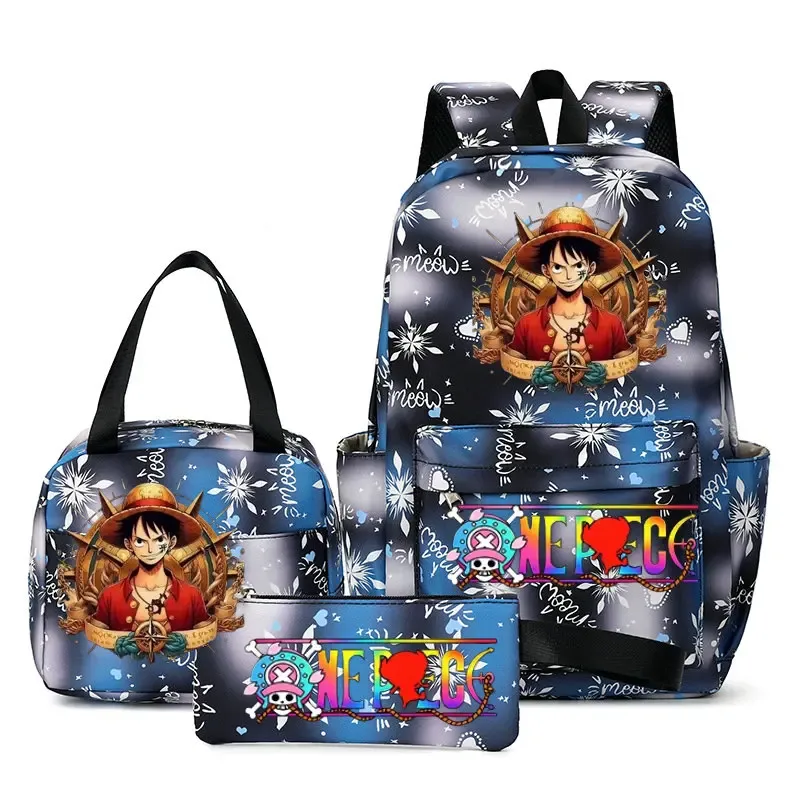 sacs à dos one piece pour femmes et hommes, sac d'école grande capacité, sac à dos imprimé, sac de voyage, sac à dos pour homme, mochila, lot de 3