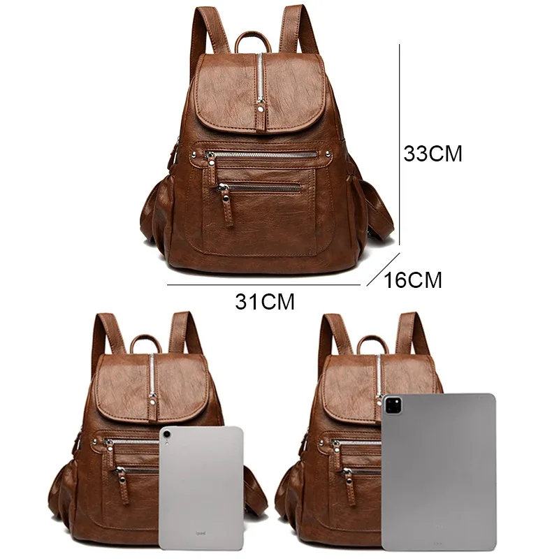 sac à dos de luxe en cuir group pour femme, décontracté, à la mode, grande capacité, voyage, qualité, peau de vache