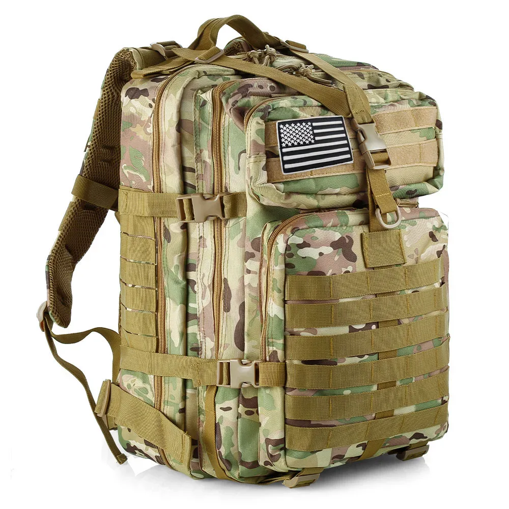 50 litres extérieur tactique double épaule grand 3p sac à dos backcountry cyclisme sport sac à dos voyage attaque camouflage multi-fu