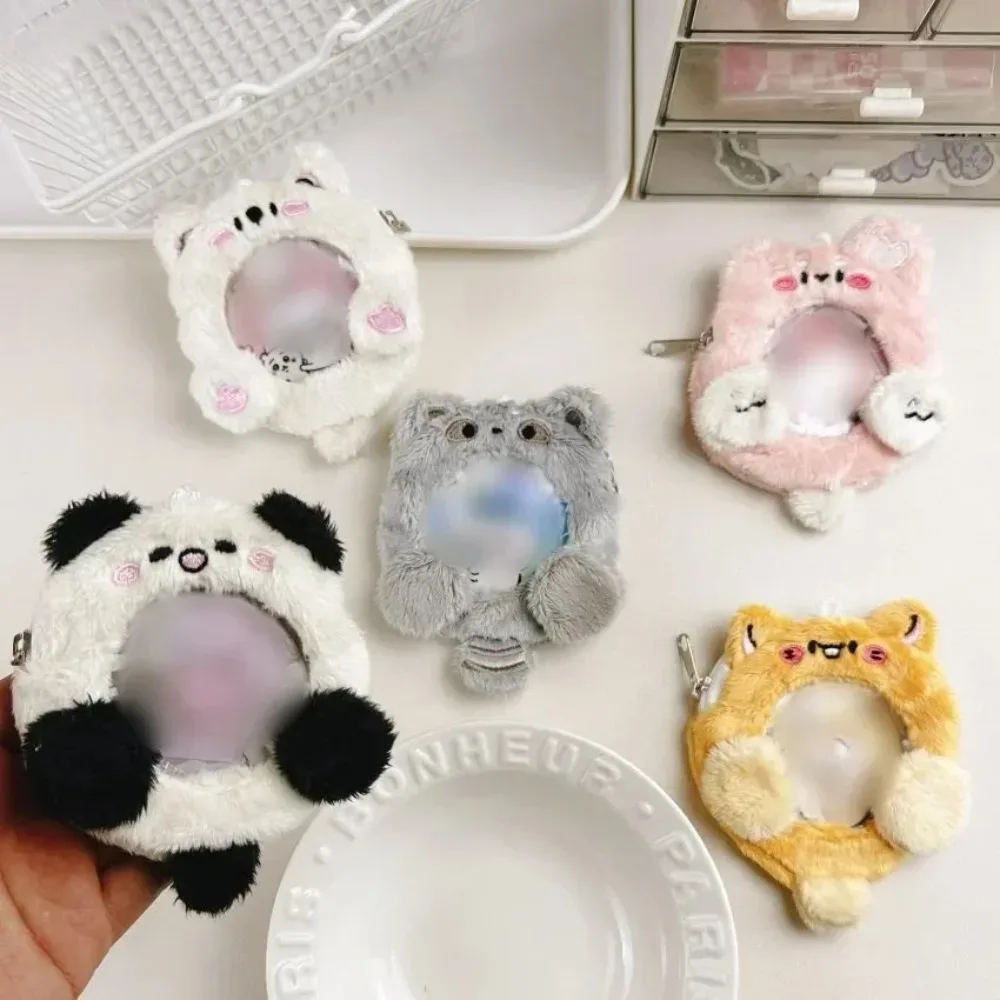 Breloque de sac bouffante originale ins75/58, Adorable Animal en peluche, Mini pochette, Badge rond, housse de protection