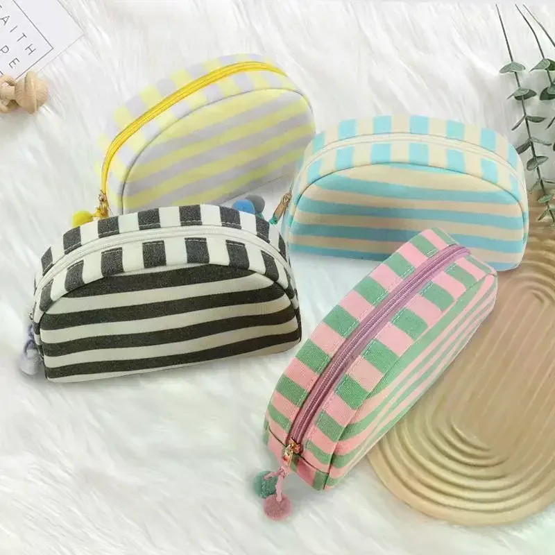 sac de rangement à rayures, trousse de toilette dopamine, sac de voyage portable pour l'extérieur