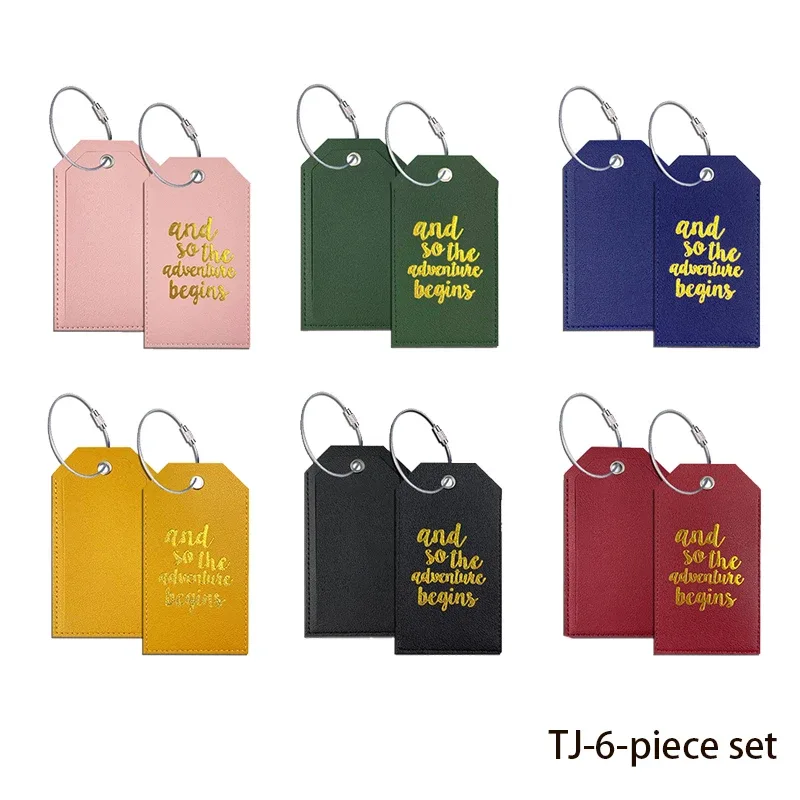 étiquette de bagage en cuir pu personnalisée avec boucle en fil d'acier - identificateur de sac de voyage personnalisé pour les voyages en avion