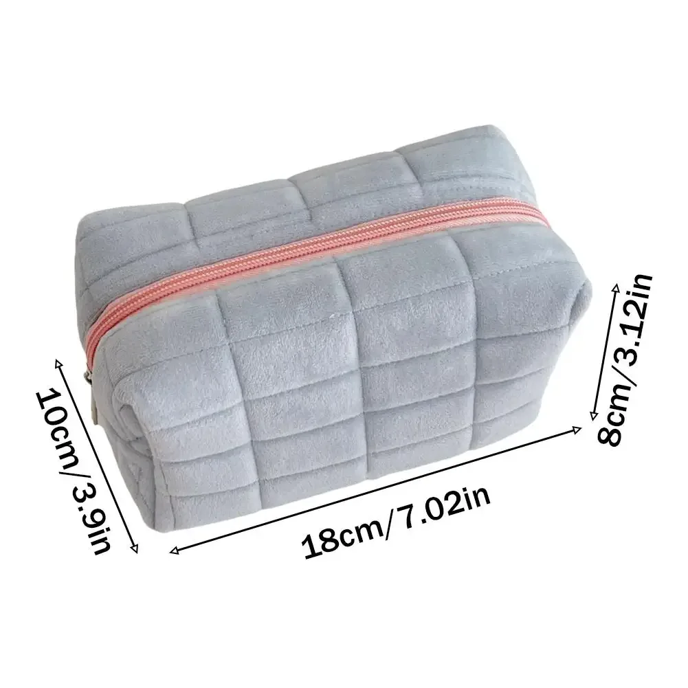 trousse de maquillage portable haut de gamme avec fermeture éclair, sac de voyage cosmétique couleur unie, pochette de toilette et sac de rangement