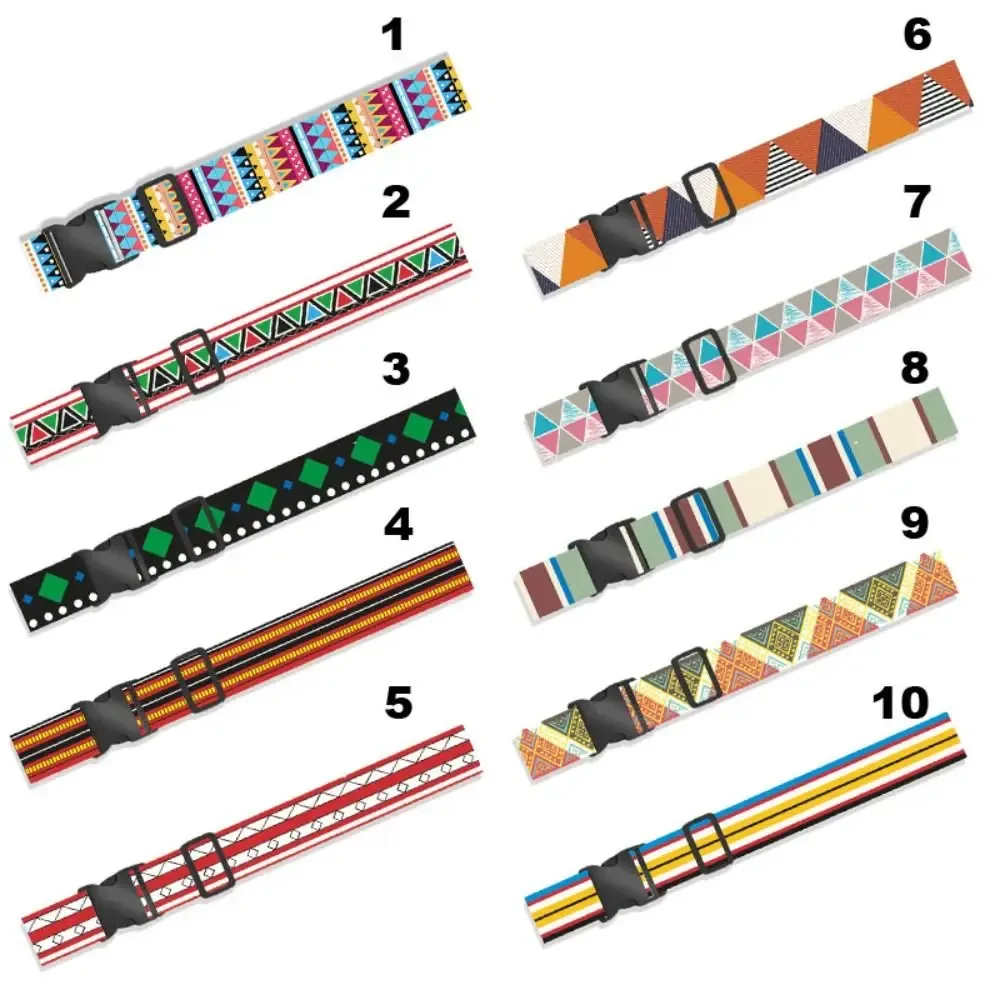ceintures de bagages multicolores 5x180cm, sangle de rangement de bagages de style ethnique, fournitures de voyage, renforce les accessoires de valise de voyage