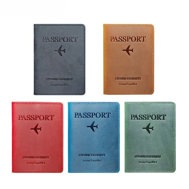 porte-passeport universel pour femmes et hommes, blocage rfid, étui de voyage fin, pochette en cuir véritable, housse de passeport, portefeuille de voyage