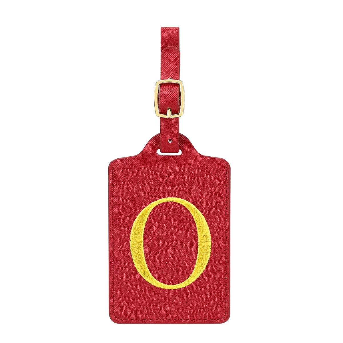 étiquettes de bagage miyin 26 lettres en cuir pu pour valises, protection de la vie privée, accessoires de voyage essentiels, rouge éclatant