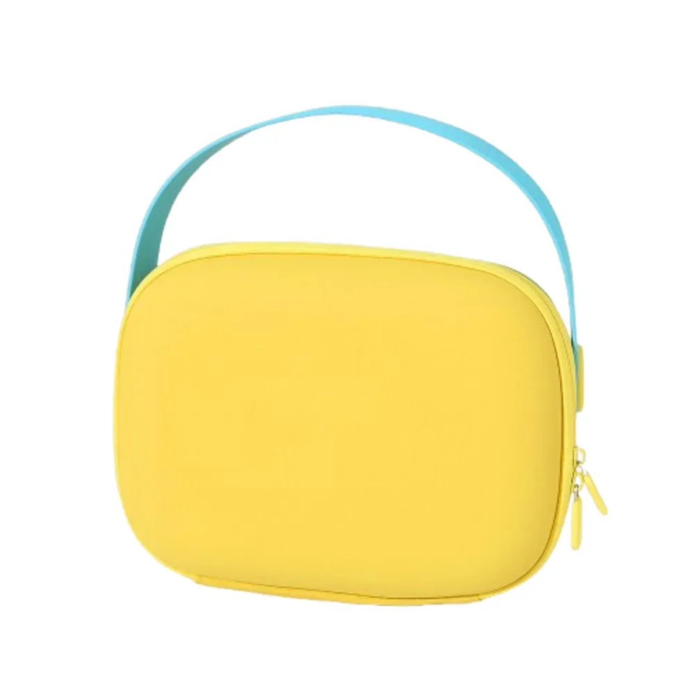 sac cosmétique simple en pu imperméable avec poignée, sac fourre-tout carré portable, couleur bonbon, grande capacité, sac de rangement pour articles de toilette, voyage