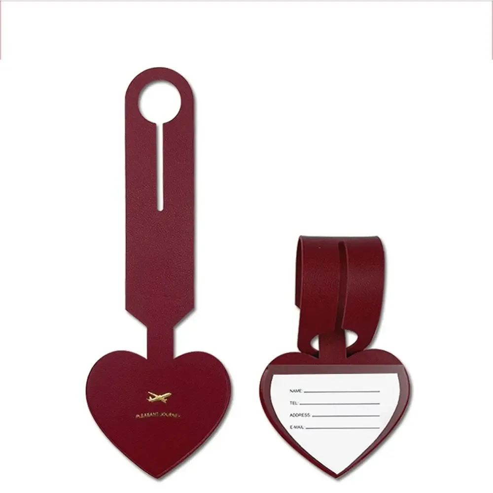étiquette de valise d'avion en forme d'amour, étiquette de bagage en pu, accessoires de voyage, étiquette d'adresse, étiquettes de nom de bagage, carte d'embarquement