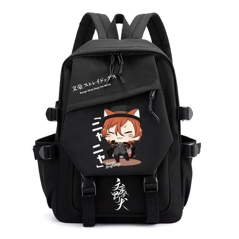 sac à dos anime bungo stray dogs cartoon, cartable pour adolescents, cartable pour hommes et femmes, mode cosplay, ordinateur portable, voyage en plein air, mochila