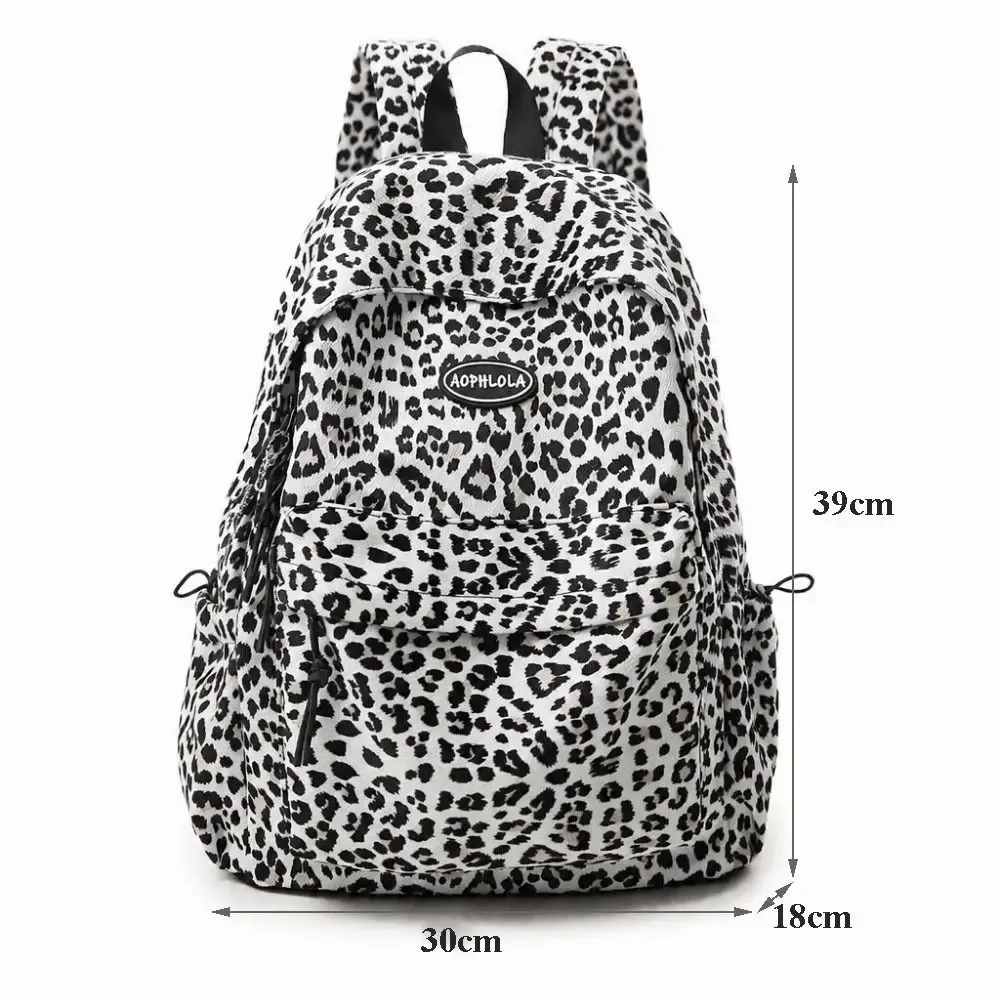sac à dos décontracté à imprimé léopard pour ordinateur portable, grande capacité, multi-poches, cartable pour étudiants, sac de voyage en tissu oxford pour adolescentes