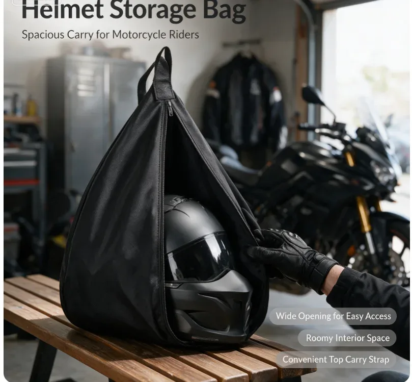 sac de rangement pour casque de moto de grande capacité, sac de transport en nylon durable, peut contenir un c