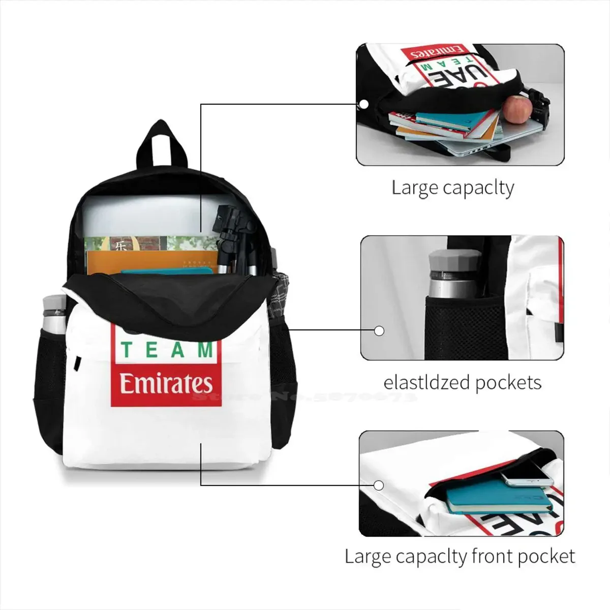 uae team-3d impression design sac à dos sac décontracté uae cycliste cyclisme le course vélos vélo vie france vélo