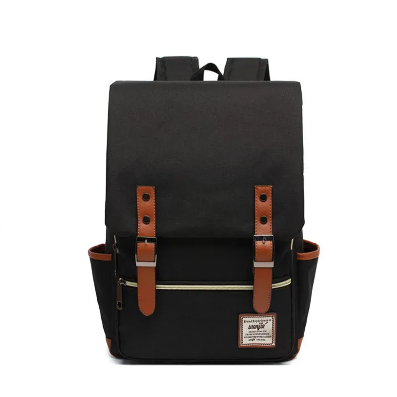 vintage 16 pouces sac à dos pour ordinateur portable femmes sacs en toile hommes toile voyage loisirs sacs à dos rétro sac décontracté sacs d'école pour adolescents