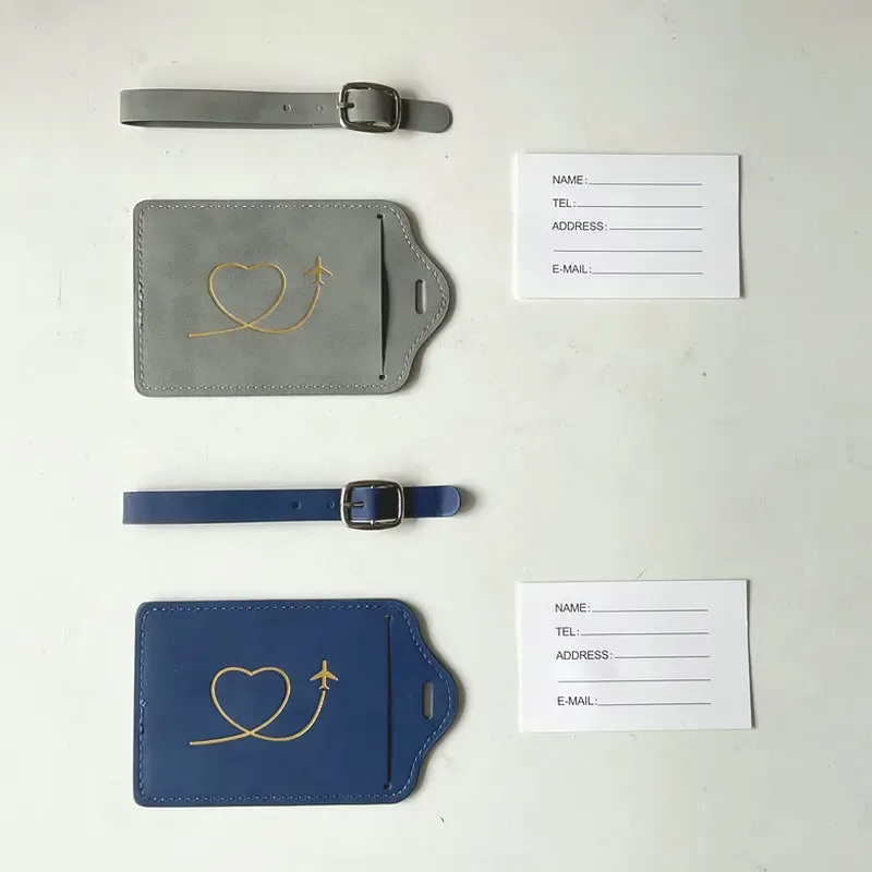 étiquette de bagage créative en pu pour femmes et hommes, étiquettes de valise, nom, identification, adresse, étiquettes de sac pour bagages, accessoires de voyage