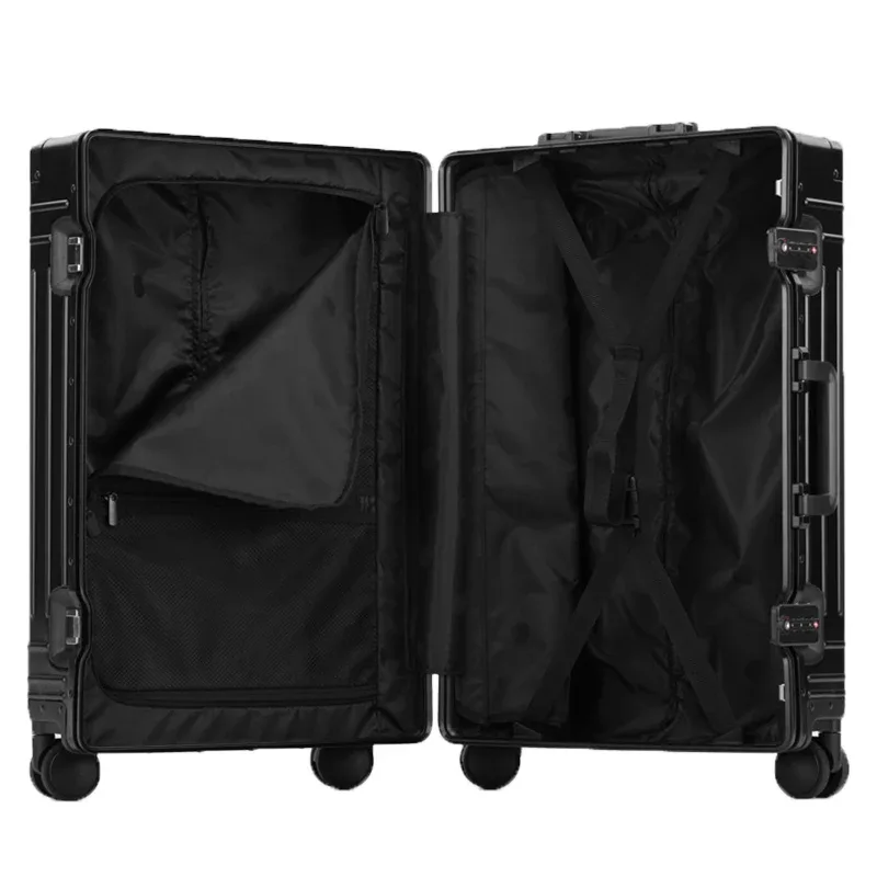 valise à roulettes en aluminium 100% de 20, 24, 26, 28, 30 pouces, valise de cabine imperméable en métal, valise de voyage en aluminium avec roulettes