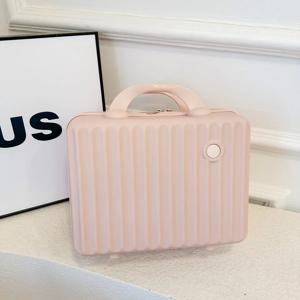 valise abs de 14 pouces, sacs à cosmétiques, étui de voyage d'affaires léger, étui d'hébergement pour étudiants, sac de rangement de maquillage, cadeau souvenir.