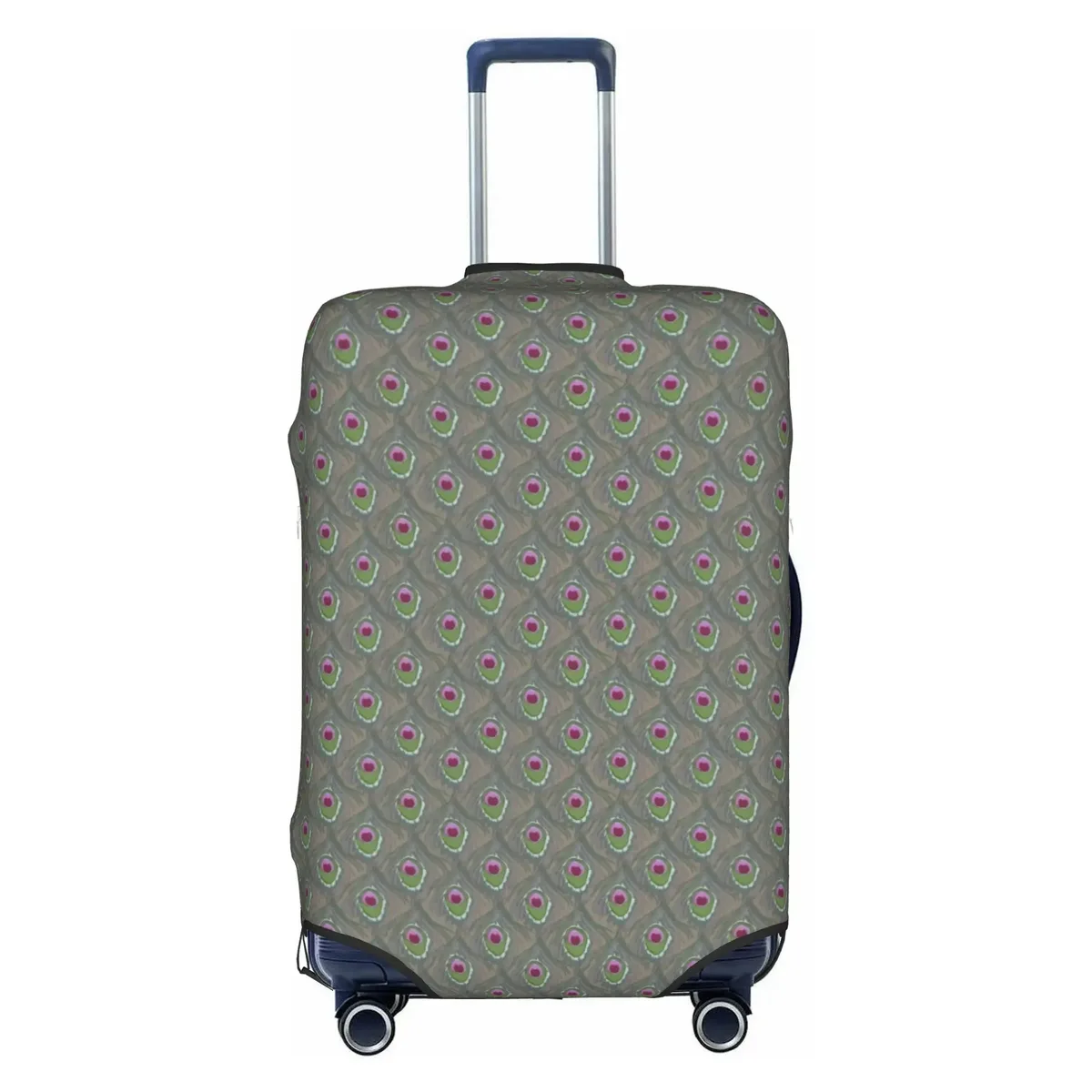 housse de protection pour bagages, motif paon amusant, violet clair sur violet, housse de valise de voyage élastique à motif animal