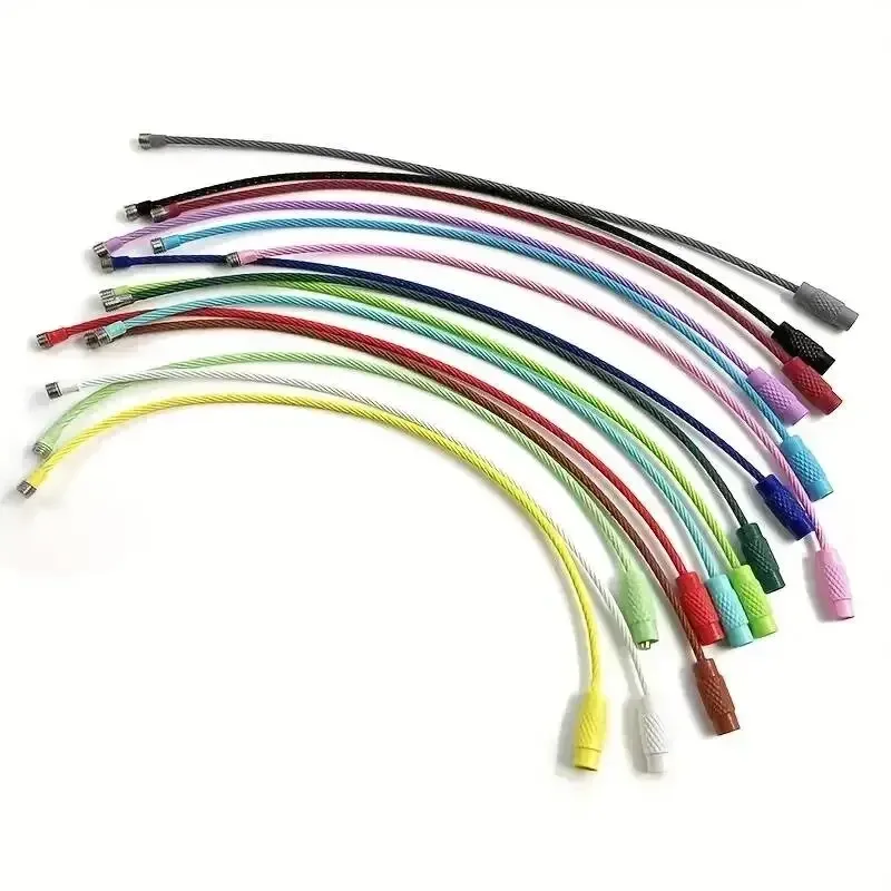 étiquette de bagage en fil d'acier inoxydable coloré, 10 pièces, clip de porte-clés durable et facile à installer, parfait pour les voyages et l'usage quotidien