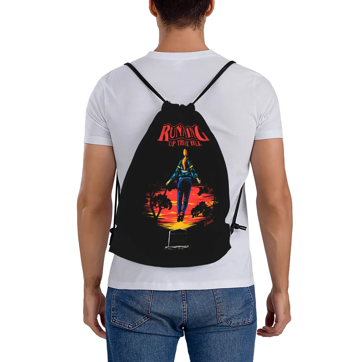 sac à dos avec cordon de serrage, série télévisée américaine, eddie munson the demogorgon, léger, pour l'école et la gym