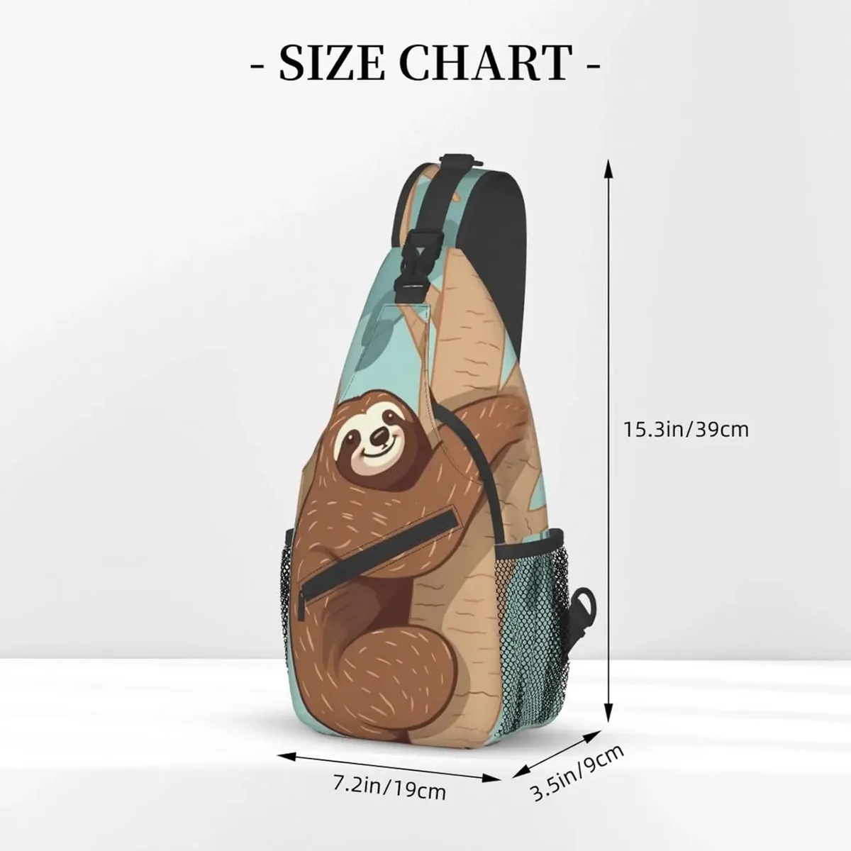dessin animé animal fronde sac à dos bandoulière pour homme femme câlin arbre paresseux bandoulière réglable poitrine sac