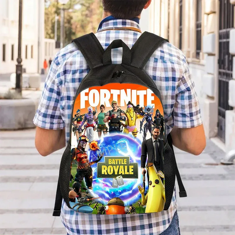 sac à dos d'école fortnite de 15 pouces pour enfants, garçons et filles, sac à dos léger imprimé avec des motifs de jeux, grand format, adapté aux enfants de 5 à 8 ans