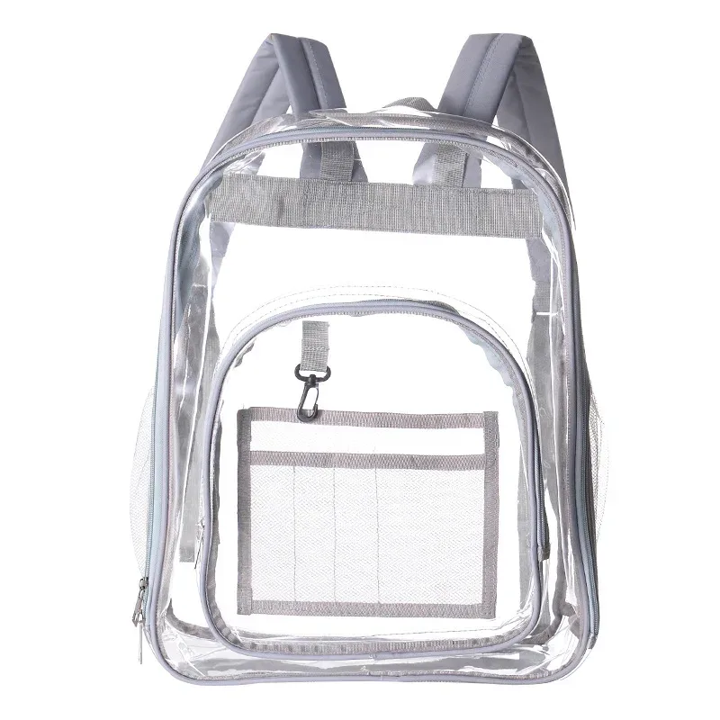 sac à dos transparent imperméable pour femmes et hommes, sac d'école unisexe de grande capacité, portable, décontracté, pour voyage, étudiant
