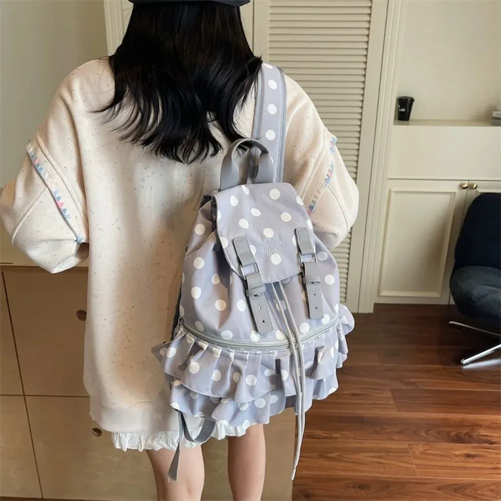 sac à dos à pois tendance, sac d'école multifonctionnel décontracté, sac à bandoulière de grande capacité, sac de voyage