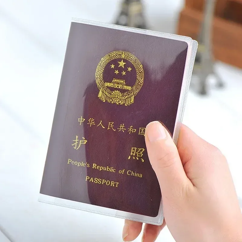 couverture de protection transparente pour passeport, sac à main en pvc, porte-carte d'identité, porte-passepo