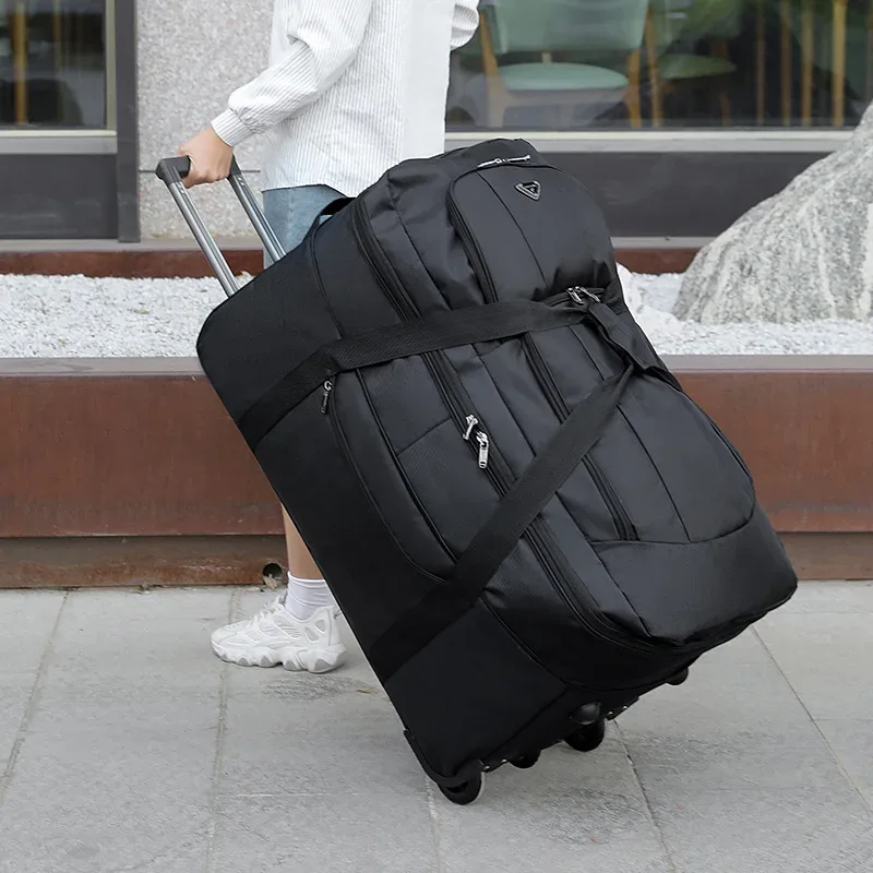 sac de voyage à roulettes oxford grill trolley, valise pliante, qualité, grande taille, organisateur de bagage
