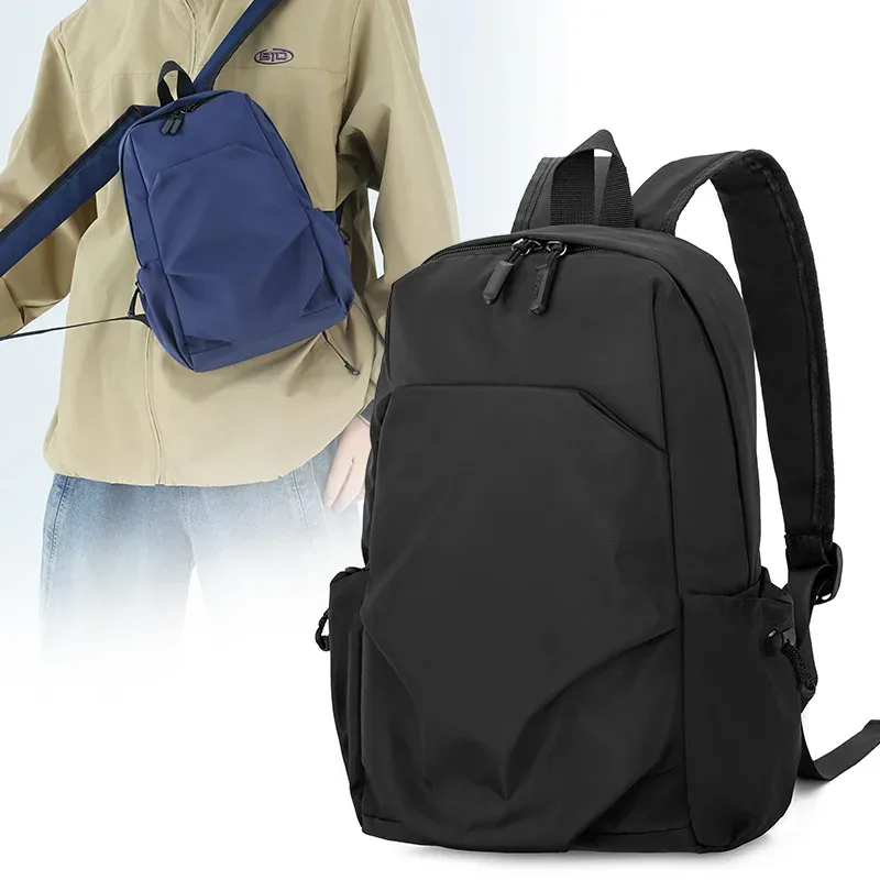 sac à dos mini homme homefish tendance noir 2026 en toile imperméable, sac à bandoulière de voyage, petit sac à dos de créateur pour homme