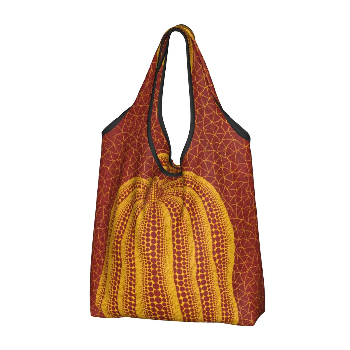 sac de courses abstrait yayoi kusama, sac fourre-tout mignon à bandoulière, grande capacité, sac à main portable à pois
