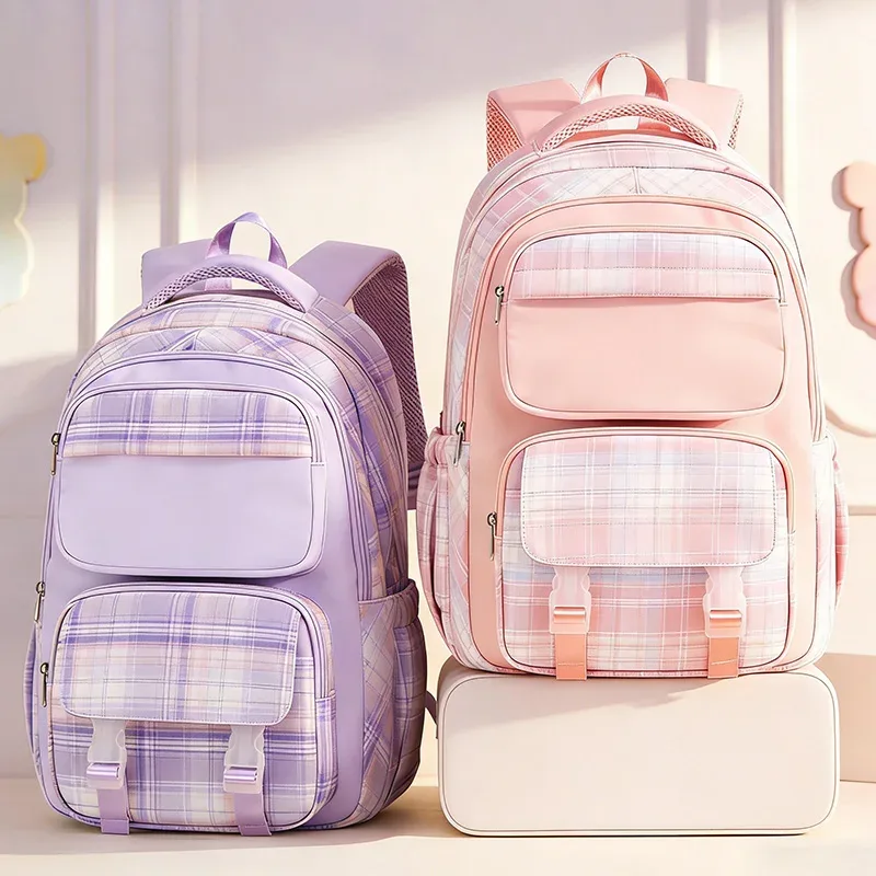 Sac à dos scolaire pour adolescente, sac à dos décontracté multi-poches pour l'école primaire, sacs à dos quotidiens, sac à dos pour l'école