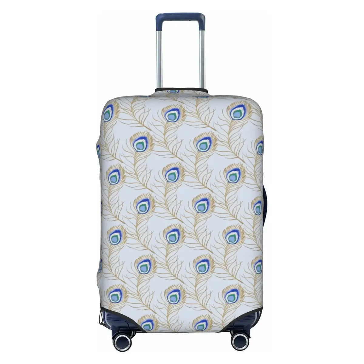 housse de protection pour bagages, motif paon amusant, violet clair sur violet, housse de valise de voyage élastique à motif animal