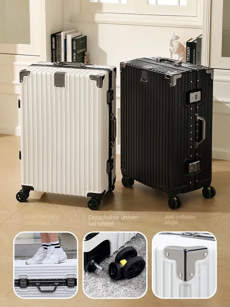 valise cadre en aluminium 20 pouces boîtier de chariot de transport roues universelles amovibles 22-30 pouces valises de voyage de grande capacité