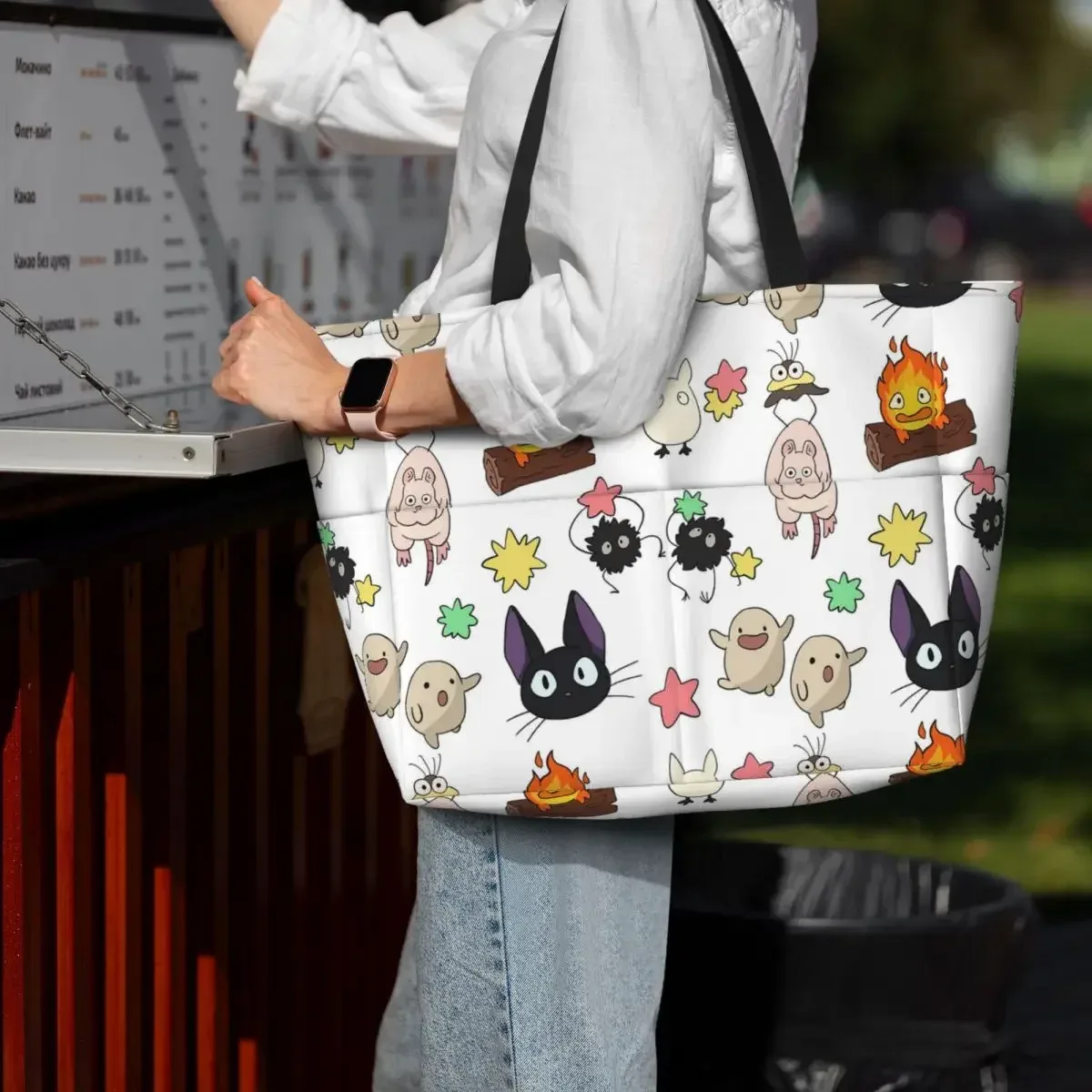 sac fourre-tout de plage au design ghibli, sac de sport, de yoga, de voyage, grand sac fourre-tout pour femmes, sac de fitness