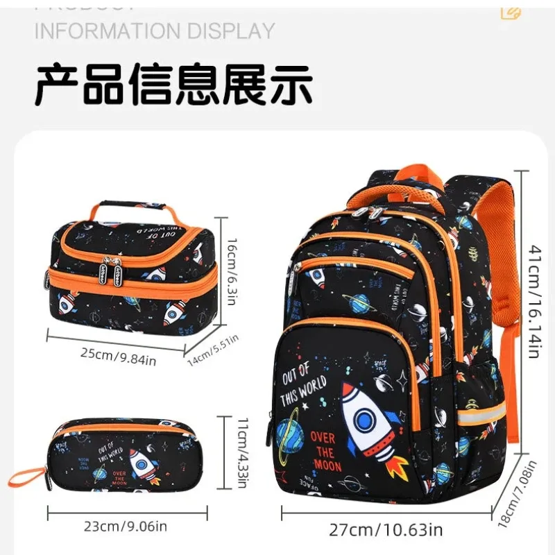 sacs d'école pour enfants, garçons et filles, cartable pour l'école primaire, ensemble de 3 sacs à dos avec sac à lunch, mochila