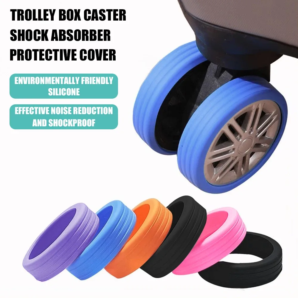 16 protections de roulettes de bagages en silicone, réduisant le bruit et antichoc, pour valises et accessoires de bagages