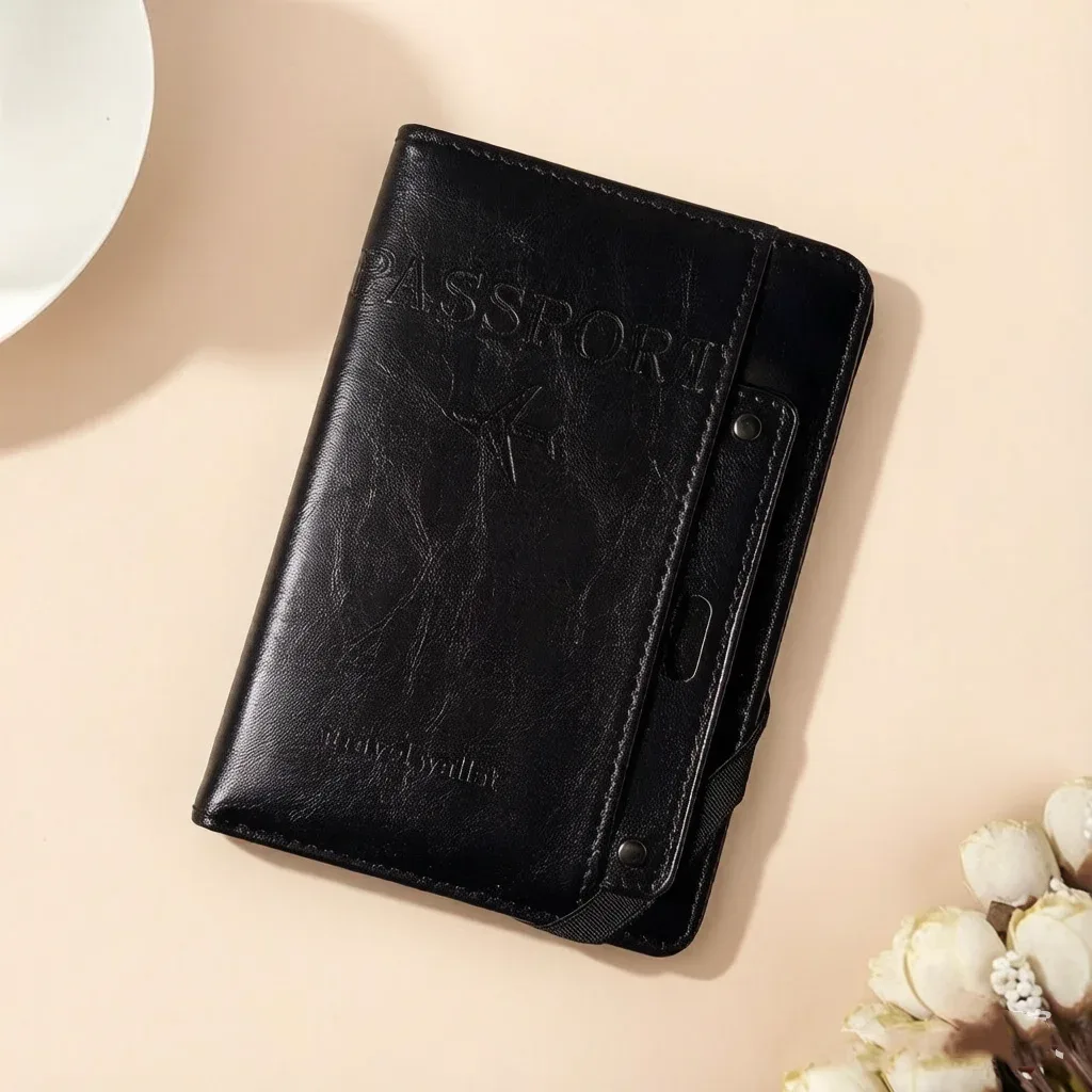 porte-passeport anti-rfid, portefeuille de voyage en cuir, étui pour documents de voyage, accessoires