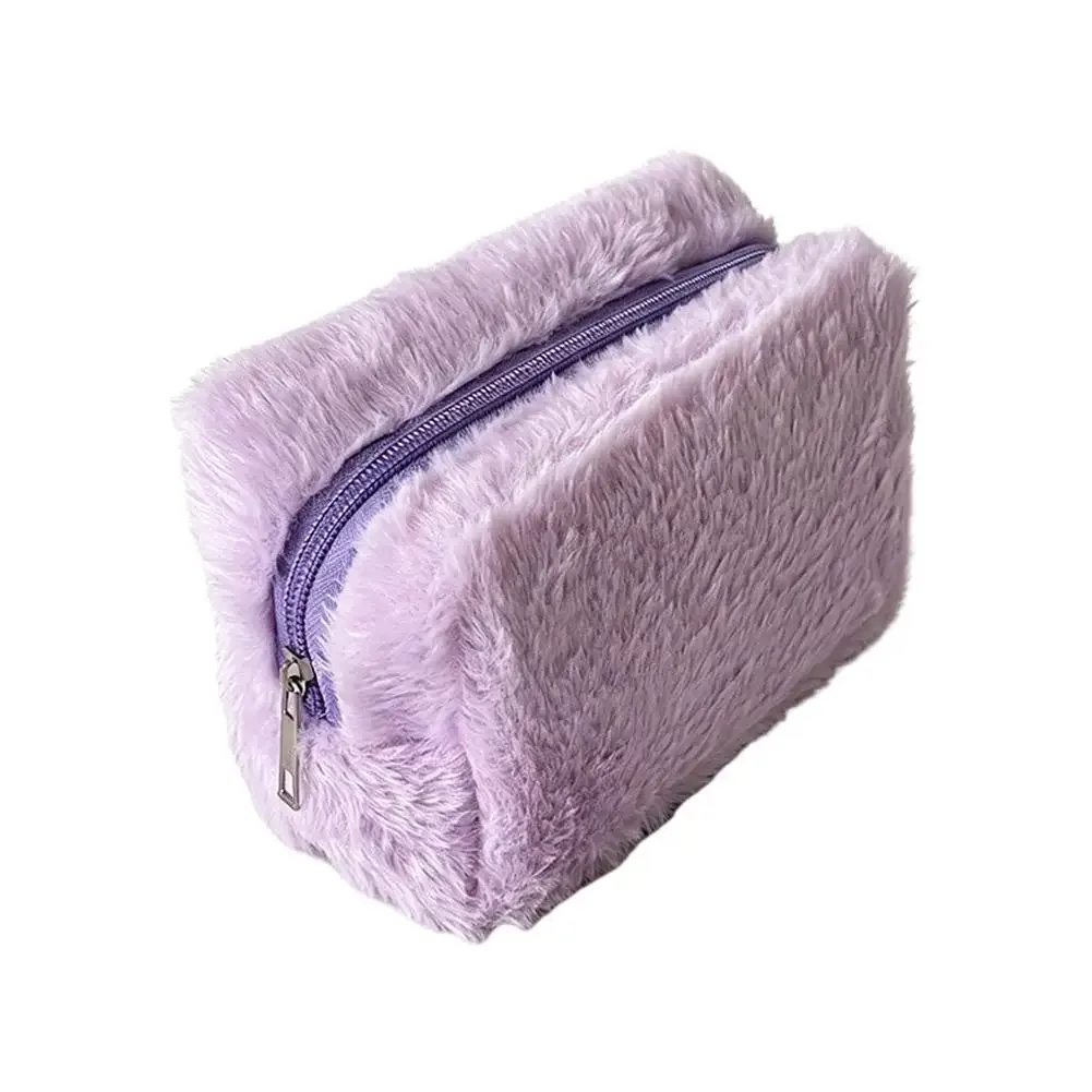 trousse de maquillage en peluche de grande capacité, organiseur de toilette portable pour les voyages et l'usage quotidien 