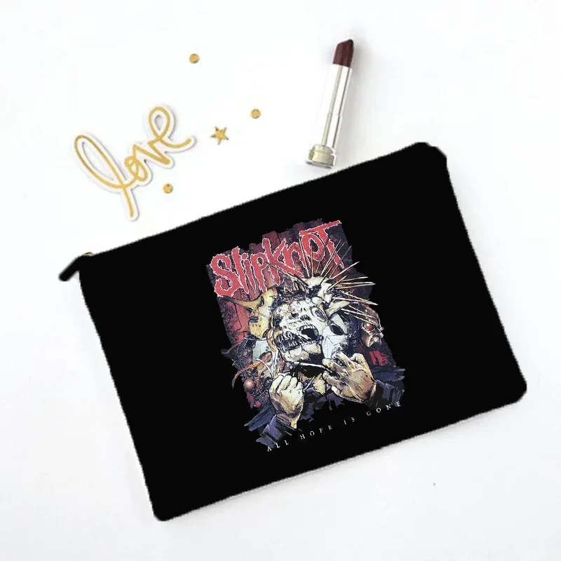 sac à cosmétiques à motif slipknots, trousse de maquillage, organisateur de produits de toilette de voyage, pochette de rangement, sac à crayons, cadeau pour elle