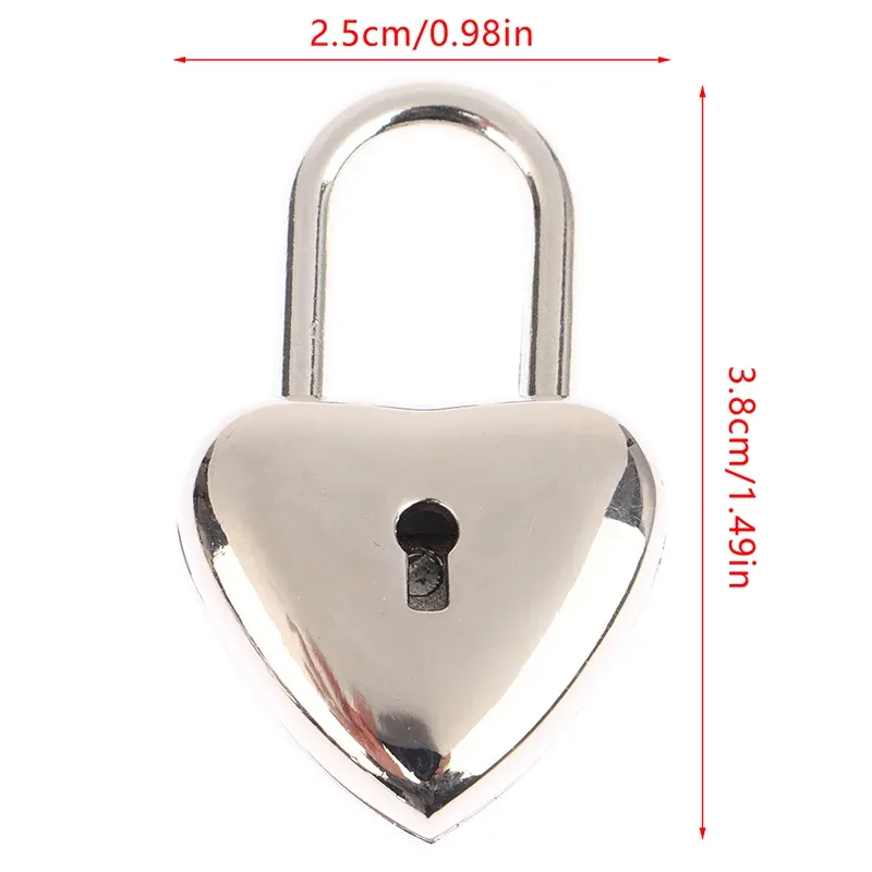 1 ensemble de cadenas en forme de cœur, mini-verrous pour bagages avec clé, pour voyage, mariage, boîte à bijoux, journal, valise
